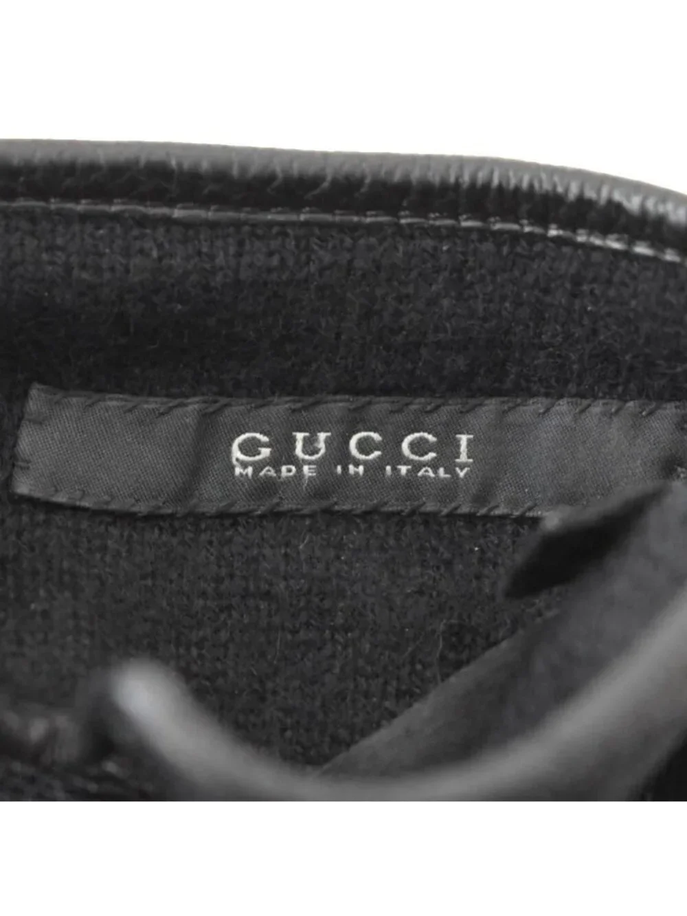 Gucci GG Leather Gloves Sheepskin Black